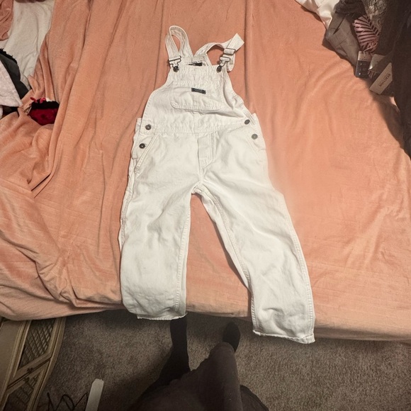 Classic White Women's Denim Overalls - Picture 4 of 4
